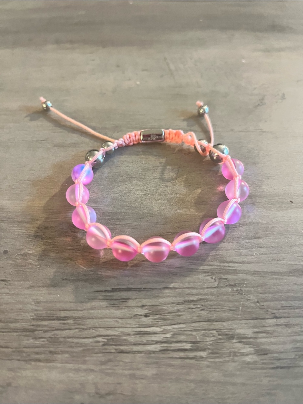 NOGU Pink Silver Mermaid Glass Charmballa Bracelet